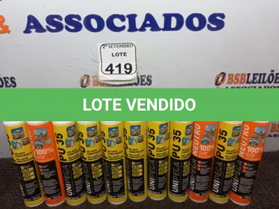 LOTE 419 - 08 SELANTES MULTIUSO PU35 280ML CADA E 03 UNIPEGA SILICONE NEUTRO TRANSPARENTE. (NO ESTADO) ATENÇÃO! FAZER A VISITAÇÃO ANTES DE ARREMATAR, NÃO SABEMOS SE FUNCIONA. LEILÃO NÃO TEM GARANTIA E NEM DEVOLUÇÃO, SUJEITO A POSSÍVEIS AVARIAS VISÍVEIS/OCULTAS E/OU AUSÊNCIA DE COMPONENTES.