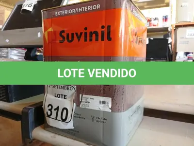 LOTE 310 - 01 LATA DE TINTA SUVINIL EFEITO RUSTICO TEXTURIZADO PRETO 25KG. (NO ESTADO) ATENÇÃO! FAZER A VISITAÇÃO ANTES DE ARREMATAR, NÃO SABEMOS SE FUNCIONA. LEILÃO NÃO TEM GARANTIA E NEM DEVOLUÇÃO, SUJEITO A POSSÍVEIS AVARIAS VISÍVEIS/OCULTAS E/OU AUSÊNCIA DE COMPONENTES.
