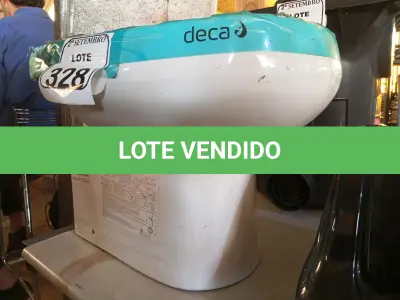 LOTE 328 - 01 VASO COR BRANCA MARCA DECA. (NO ESTADO) ATENÇÃO! FAZER A VISITAÇÃO ANTES DE ARREMATAR, NÃO SABEMOS SE FUNCIONA. LEILÃO NÃO TEM GARANTIA E NEM DEVOLUÇÃO, SUJEITO A POSSÍVEIS AVARIAS VISÍVEIS/OCULTAS E/OU AUSÊNCIA DE COMPONENTES.