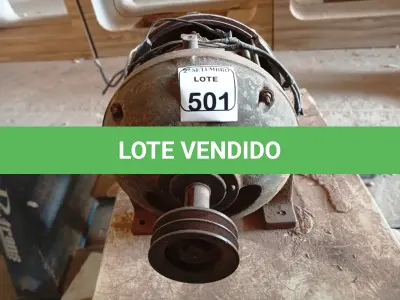 LOTE 501 - 01 MOTOR ELÉTRICO TRIFÁSICO 20 CV. (NO ESTADO) ATENÇÃO! FAZER A VISITAÇÃO ANTES DE ARREMATAR, NÃO SABEMOS SE FUNCIONA. LEILÃO NÃO TEM GARANTIA E NEM DEVOLUÇÃO, SUJEITO A POSSÍVEIS AVARIAS VISÍVEIS/OCULTAS E/OU AUSÊNCIA DE COMPONENTES.