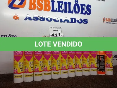 LOTE 411 - 12 SELANTES MULTIUSO DE POLIURETANO PU40 400G CADA. (NO ESTADO) ATENÇÃO! FAZER A VISITAÇÃO ANTES DE ARREMATAR, NÃO SABEMOS SE FUNCIONA. LEILÃO NÃO TEM GARANTIA E NEM DEVOLUÇÃO, SUJEITO A POSSÍVEIS AVARIAS VISÍVEIS/OCULTAS E/OU AUSÊNCIA DE COMPONENTES.