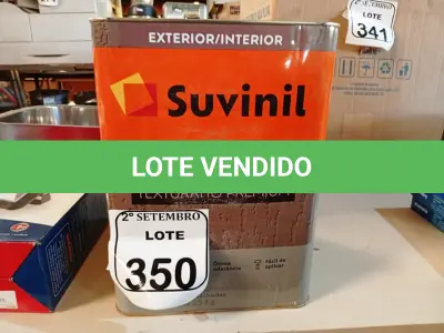 LOTE 350 - 01 LATA DE TINTA SUVINIL EFEITO RUSTICO TEXTURIZADO PRETO 25KG. (NO ESTADO) ATENÇÃO! FAZER A VISITAÇÃO ANTES DE ARREMATAR, NÃO SABEMOS SE FUNCIONA. LEILÃO NÃO TEM GARANTIA E NEM DEVOLUÇÃO, SUJEITO A POSSÍVEIS AVARIAS VISÍVEIS/OCULTAS E/OU AUSÊNCIA DE COMPONENTES.