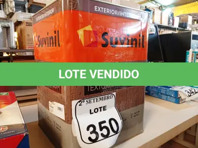 LOTE 350 - 01 LATA DE TINTA SUVINIL EFEITO RUSTICO TEXTURIZADO PRETO 25KG. (NO ESTADO) ATENÇÃO! FAZER A VISITAÇÃO ANTES DE ARREMATAR, NÃO SABEMOS SE FUNCIONA. LEILÃO NÃO TEM GARANTIA E NEM DEVOLUÇÃO, SUJEITO A POSSÍVEIS AVARIAS VISÍVEIS/OCULTAS E/OU AUSÊNCIA DE COMPONENTES.