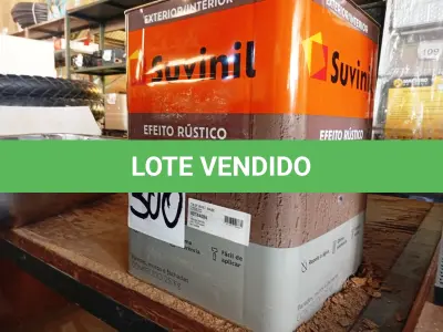LOTE 300 - 01 LATA DE TINTA SUVINIL EFEITO RUSTICO TEXTURIZADO PRETO 25KG. (NO ESTADO) ATENÇÃO! FAZER A VISITAÇÃO ANTES DE ARREMATAR, NÃO SABEMOS SE FUNCIONA. LEILÃO NÃO TEM GARANTIA E NEM DEVOLUÇÃO, SUJEITO A POSSÍVEIS AVARIAS VISÍVEIS/OCULTAS E/OU AUSÊNCIA DE COMPONENTES.