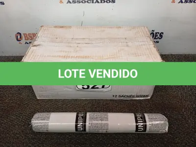 LOTE 527 - 12 ADESIVOS POLIURETANO PU 40 CINZA SACHE 600ML MARCA UNIPEGA 600ML CADA. (NO ESTADO) ATENÇÃO! FAZER A VISITAÇÃO ANTES DE ARREMATAR, NÃO SABEMOS SE FUNCIONA. LEILÃO NÃO TEM GARANTIA E NEM DEVOLUÇÃO, SUJEITO A POSSÍVEIS AVARIAS VISÍVEIS/OCULTAS E/OU AUSÊNCIA DE COMPONENTES