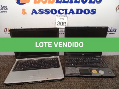 LOTE 309 - 02 NOTEBOOKS MARCA HP E AMAZON. (NO ESTADO) ATENÇÃO! FAZER A VISITAÇÃO ANTES DE ARREMATAR, NÃO SABEMOS SE FUNCIONA. LEILÃO NÃO TEM GARANTIA E NEM DEVOLUÇÃO, SUJEITO A POSSÍVEIS AVARIAS VISÍVEIS/OCULTAS E/OU AUSÊNCIA DE COMPONENTES.