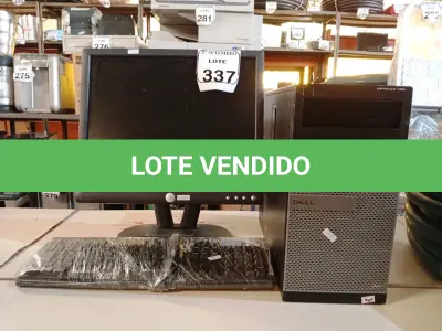 LOTE 337 - 01 CPU DELL, 01 MONITOR DELL E 01 TECLADO. (NO ESTADO) ATENÇÃO! FAZER A VISITAÇÃO ANTES DE ARREMATAR, NÃO SABEMOS SE FUNCIONA. LEILÃO NÃO TEM GARANTIA E NEM DEVOLUÇÃO, SUJEITO A POSSÍVEIS AVARIAS VISÍVEIS/OCULTAS E/OU AUSÊNCIA DE COMPONENTES.