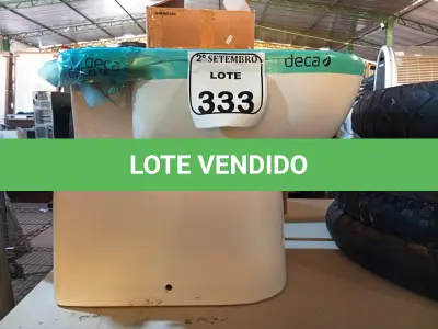 LOTE 333 - 01 VASO COR BRANCA MARCA DECA. (NO ESTADO) ATENÇÃO! FAZER A VISITAÇÃO ANTES DE ARREMATAR, NÃO SABEMOS SE FUNCIONA. LEILÃO NÃO TEM GARANTIA E NEM DEVOLUÇÃO, SUJEITO A POSSÍVEIS AVARIAS VISÍVEIS/OCULTAS E/OU AUSÊNCIA DE COMPONENTES.