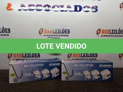 LOTE 429 - 02 CAIXAS DE MINI DISJUNTORES SOPRANO MODELO SHB GILL, 01 POLO, CONTÉM 12 UNIDADES EM CADA CAIXA. (NO ESTADO) ATENÇÃO! FAZER A VISITAÇÃO ANTES DE ARREMATAR, NÃO SABEMOS SE FUNCIONA. LEILÃO NÃO TEM GARANTIA E NEM DEVOLUÇÃO, SUJEITO A POSSÍVEIS AVARIAS VISÍVEIS/OCULTAS E/OU AUSÊNCIA DE COMPONENTES.