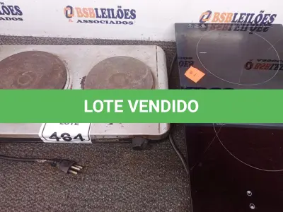 LOTE 464 - 02 FOGÕES ELÉTRICOS SENDO 01 DE INDUÇÃO COM AVARIAS. (NO ESTADO) ATENÇÃO! FAZER A VISITAÇÃO ANTES DE ARREMATAR, NÃO SABEMOS SE FUNCIONA. LEILÃO NÃO TEM GARANTIA E NEM DEVOLUÇÃO, SUJEITO A POSSÍVEIS AVARIAS VISÍVEIS/OCULTAS E/OU AUSÊNCIA DE COMPONENTES.