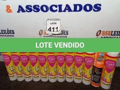 LOTE 411 - 12 SELANTES MULTIUSO DE POLIURETANO PU40 400G CADA. (NO ESTADO) ATENÇÃO! FAZER A VISITAÇÃO ANTES DE ARREMATAR, NÃO SABEMOS SE FUNCIONA. LEILÃO NÃO TEM GARANTIA E NEM DEVOLUÇÃO, SUJEITO A POSSÍVEIS AVARIAS VISÍVEIS/OCULTAS E/OU AUSÊNCIA DE COMPONENTES.