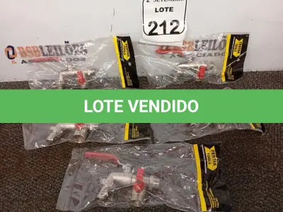 LOTE 212 - 05 TORNEIRAS ESF DUPLA TANQ/MAQ LAVAR ZINCO 1/2 X 3/4 FERTAK (NO ESTADO) ATENÇÃO! FAZER A VISITAÇÃO ANTES DE ARREMATAR, NÃO SABEMOS SE FUNCIONA. LEILÃO NÃO TEM GARANTIA E NEM DEVOLUÇÃO, SUJEITO A POSSÍVEIS AVARIAS VISÍVEIS/OCULTAS E/OU AUSÊNCIA DE COMPONENTES.