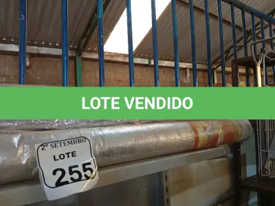 LOTE 255 - 01 ROLO MANTA SUBCOBERTURA 2 FACES 50 METROS BRASFOIL. (NO ESTADO) ATENÇÃO! FAZER A VISITAÇÃO ANTES DE ARREMATAR, NÃO SABEMOS SE FUNCIONA. LEILÃO NÃO TEM GARANTIA E NEM DEVOLUÇÃO, SUJEITO A POSSÍVEIS AVARIAS VISÍVEIS/OCULTAS E/OU AUSÊNCIA DE COMPONENTES.