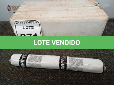 LOTE 271 - 12 ADESIVOS POLIURETANO PU 40 CINZA SACHE 600ML MARCA UNIPEGA 600ML CADA. (NO ESTADO) ATENÇÃO! FAZER A VISITAÇÃO ANTES DE ARREMATAR, NÃO SABEMOS SE FUNCIONA. LEILÃO NÃO TEM GARANTIA E NEM DEVOLUÇÃO, SUJEITO A POSSÍVEIS AVARIAS VISÍVEIS/OCULTAS E/OU AUSÊNCIA DE COMPONENTES