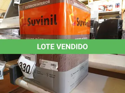 LOTE 330 - 01 LATA DE TINTA SUVINIL EFEITO RUSTICO TEXTURIZADO PRETO 25KG. (NO ESTADO) ATENÇÃO! FAZER A VISITAÇÃO ANTES DE ARREMATAR, NÃO SABEMOS SE FUNCIONA. LEILÃO NÃO TEM GARANTIA E NEM DEVOLUÇÃO, SUJEITO A POSSÍVEIS AVARIAS VISÍVEIS/OCULTAS E/OU AUSÊNCIA DE COMPONENTES.