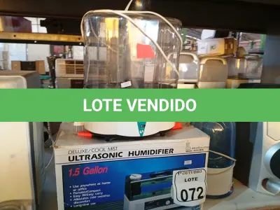LOTE 072 - 01 LOTE COM DIVERSOS HUMIDIFICADORES DE AR. (NO ESTADO) ATENÇÃO! FAZER A VISITAÇÃO ANTES DE ARREMATAR, NÃO SABEMOS SE FUNCIONA. LEILÃO NÃO TEM GARANTIA E NEM DEVOLUÇÃO, SUJEITO A POSSÍVEIS AVARIAS VISÍVEIS/OCULTAS E/OU AUSÊNCIA DE COMPONENTES.