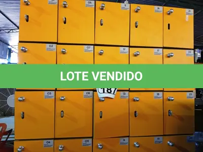 LOTE 187 - 01 ARMÁRIO GUARDA PERTENCES C/ 25 COMPARTIMENTOS. (NO ESTADO) ATENÇÃO! FAZER A VISITAÇÃO ANTES DE ARREMATAR, NÃO SABEMOS SE FUNCIONA. LEILÃO NÃO TEM GARANTIA E NEM DEVOLUÇÃO, SUJEITO A POSSÍVEIS AVARIAS VISÍVEIS/OCULTAS E/OU AUSÊNCIA DE COMPONENTES.