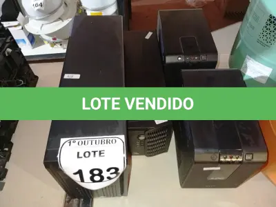 LOTE 183 - 01 LOTE COM 04 NOBREAKS MARCAS E MODELOS DIVERSOS. (NO ESTADO) ATENÇÃO! FAZER A VISITAÇÃO ANTES DE ARREMATAR, NÃO SABEMOS SE FUNCIONA. LEILÃO NÃO TEM GARANTIA E NEM DEVOLUÇÃO, SUJEITO A POSSÍVEIS AVARIAS VISÍVEIS/OCULTAS E/OU AUSÊNCIA DE COMPONENTES.