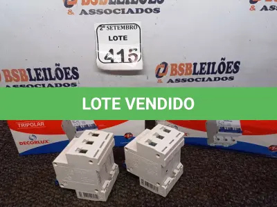 LOTE 415 - 02 CAIXAS DE MINI DISJUNTORES DECORLUX MODELO DZ47-63, CONTÉM 12 UNIDADES EM CADA CAIXA. (NO ESTADO) ATENÇÃO! FAZER A VISITAÇÃO ANTES DE ARREMATAR, NÃO SABEMOS SE FUNCIONA. LEILÃO NÃO TEM GARANTIA E NEM DEVOLUÇÃO, SUJEITO A POSSÍVEIS AVARIAS VISÍVEIS/OCULTAS E/OU AUSÊNCIA DE COMPONENTES.