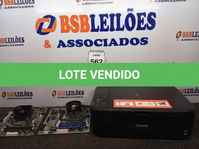 LOTE 562 - 01 IMPRESSORA CANON E 02 PLACAS MÃES. (NO ESTADO) ATENÇÃO! FAZER A VISITAÇÃO ANTES DE ARREMATAR, NÃO SABEMOS SE FUNCIONA. LEILÃO NÃO TEM GARANTIA E NEM DEVOLUÇÃO, SUJEITO A POSSÍVEIS AVARIAS VISÍVEIS/OCULTAS E/OU AUSÊNCIA DE COMPONENTES.