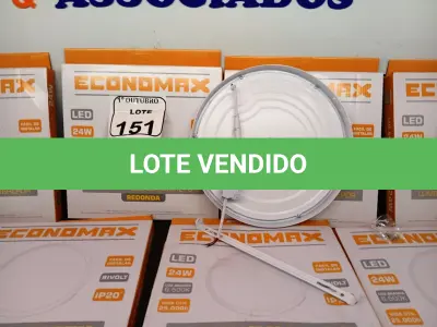 LOTE 151 - 10 LUMINÁRIAS ECONOMAX DE SOBREPOR LED. (NO ESTADO) ATENÇÃO! FAZER A VISITAÇÃO ANTES DE ARREMATAR, NÃO SABEMOS SE FUNCIONA. LEILÃO NÃO TEM GARANTIA E NEM DEVOLUÇÃO, SUJEITO A POSSÍVEIS AVARIAS VISÍVEIS/OCULTAS E/OU AUSÊNCIA DE COMPONENTES.