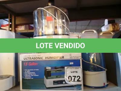 LOTE 072 - 01 LOTE COM DIVERSOS HUMIDIFICADORES DE AR. (NO ESTADO) ATENÇÃO! FAZER A VISITAÇÃO ANTES DE ARREMATAR, NÃO SABEMOS SE FUNCIONA. LEILÃO NÃO TEM GARANTIA E NEM DEVOLUÇÃO, SUJEITO A POSSÍVEIS AVARIAS VISÍVEIS/OCULTAS E/OU AUSÊNCIA DE COMPONENTES.