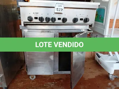 LOTE 579 - 01 SUCATA DE CHAPA A GÁS COM O CARRINHO. (NO ESTADO) ATENÇÃO! FAZER A VISITAÇÃO ANTES DE ARREMATAR, NÃO SABEMOS SE FUNCIONA. LEILÃO NÃO TEM GARANTIA E NEM DEVOLUÇÃO, SUJEITO A POSSÍVEIS AVARIAS VISÍVEIS/OCULTAS E/OU AUSÊNCIA DE COMPONENTES.