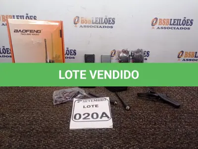 LOTE 020 - 01 PAR DE RÁDIO COMUNICADOR BAOFENG BF-777S (NOVO). (NO ESTADO) ATENÇÃO! FAZER A VISITAÇÃO ANTES DE ARREMATAR, NÃO SABEMOS SE FUNCIONA. LEILÃO NÃO TEM GARANTIA E NEM DEVOLUÇÃO, SUJEITO A POSSÍVEIS AVARIAS VISÍVEIS/OCULTAS E/OU AUSÊNCIA DE COMPONENTES.