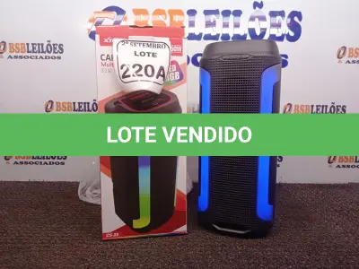 LOTE 220 - 01 CAIXA DE SOM MULTIMIDIA PORTÁTIL XTRAD MODELO CS-20(NOVO). (NO ESTADO) ATENÇÃO! FAZER A VISITAÇÃO ANTES DE ARREMATAR, NÃO SABEMOS SE FUNCIONA. LEILÃO NÃO TEM GARANTIA E NEM DEVOLUÇÃO, SUJEITO A POSSÍVEIS AVARIAS VISÍVEIS/OCULTAS E/OU AUSÊNCIA DE COMPONENTES.