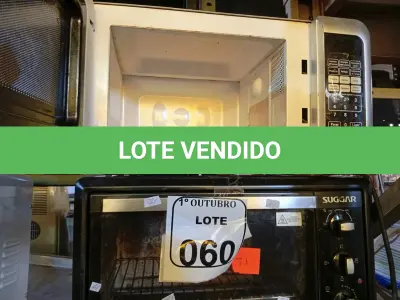 LOTE 060 - 01 MICRO-ONDAS SEM PRATO HOMER E 01 FORNO ELÉTRICO SUGAR. (NO ESTADO) ATENÇÃO! FAZER A VISITAÇÃO ANTES DE ARREMATAR, NÃO SABEMOS SE FUNCIONA. LEILÃO NÃO TEM GARANTIA E NEM DEVOLUÇÃO, SUJEITO A POSSÍVEIS AVARIAS VISÍVEIS/OCULTAS E/OU AUSÊNCIA DE COMPONENTES.