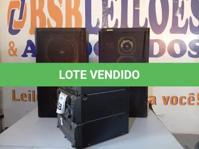 LOTE 158 - 01 MICROSYSTEM SONY E 02 CAIXAS DE SOM GRADIENTE. (NO ESTADO) ATENÇÃO! FAZER A VISITAÇÃO ANTES DE ARREMATAR, NÃO SABEMOS SE FUNCIONA. LEILÃO NÃO TEM GARANTIA E NEM DEVOLUÇÃO, SUJEITO A POSSÍVEIS AVARIAS VISÍVEIS/OCULTAS E/OU AUSÊNCIA DE COMPONENTES.
