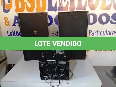LOTE 158 - 01 MICROSYSTEM SONY E 02 CAIXAS DE SOM GRADIENTE. (NO ESTADO) ATENÇÃO! FAZER A VISITAÇÃO ANTES DE ARREMATAR, NÃO SABEMOS SE FUNCIONA. LEILÃO NÃO TEM GARANTIA E NEM DEVOLUÇÃO, SUJEITO A POSSÍVEIS AVARIAS VISÍVEIS/OCULTAS E/OU AUSÊNCIA DE COMPONENTES.