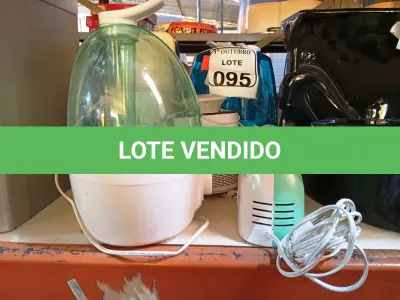 LOTE 095 - 01 LOTE COM DIVERSOS HUMIDIFICADORES DE AR. (NO ESTADO) ATENÇÃO! FAZER A VISITAÇÃO ANTES DE ARREMATAR, NÃO SABEMOS SE FUNCIONA. LEILÃO NÃO TEM GARANTIA E NEM DEVOLUÇÃO, SUJEITO A POSSÍVEIS AVARIAS VISÍVEIS/OCULTAS E/OU AUSÊNCIA DE COMPONENTES.