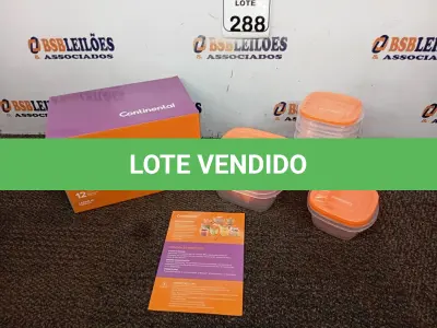 LOTE 288 - 01 CONJUNTO DE POTES DE PLÁSTICO C/ 12 UNIDADES (NOVO). (NO ESTADO) ATENÇÃO! FAZER A VISITAÇÃO ANTES DE ARREMATAR, NÃO SABEMOS SE FUNCIONA. LEILÃO NÃO TEM GARANTIA E NEM DEVOLUÇÃO, SUJEITO A POSSÍVEIS AVARIAS VISÍVEIS/OCULTAS E/OU AUSÊNCIA DE COMPONENTES.