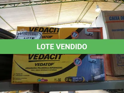 LOTE 446 - 02 CAIXAS DE VEDATOP ARGAMASSA POLIMÉRICA IMPERMEÁVEL 12KG. (NO ESTADO) ATENÇÃO! FAZER A VISITAÇÃO ANTES DE ARREMATAR, NÃO SABEMOS SE FUNCIONA. LEILÃO NÃO TEM GARANTIA E NEM DEVOLUÇÃO, SUJEITO A POSSÍVEIS AVARIAS VISÍVEIS/OCULTAS E/OU AUSÊNCIA DE COMPONENTES.