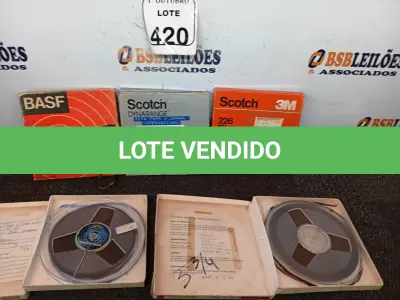 LOTE 420 - 05 FITAS DE ROLO P/ GRAVADOR. (NO ESTADO) ATENÇÃO! FAZER A VISITAÇÃO ANTES DE ARREMATAR, NÃO SABEMOS SE FUNCIONA. LEILÃO NÃO TEM GARANTIA E NEM DEVOLUÇÃO, SUJEITO A POSSÍVEIS AVARIAS VISÍVEIS/OCULTAS E/OU AUSÊNCIA DE COMPONENTES.