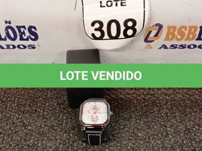LOTE 308 - 01 RELÓGIO DE PULSO. (NO ESTADO) ATENÇÃO! FAZER A VISITAÇÃO ANTES DE ARREMATAR, NÃO SABEMOS SE FUNCIONA. LEILÃO NÃO TEM GARANTIA E NEM DEVOLUÇÃO, SUJEITO A POSSÍVEIS AVARIAS VISÍVEIS/OCULTAS E/OU AUSÊNCIA DE COMPONENTES.