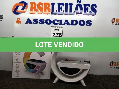 LOTE 276 - 01 LED WIRELLES CHARGING SPEAKER. LUMINÁRIA DE MESA RGB CAIXA DE SOM CARREGADOR POR INDUÇÃO DESPERTADOR RÁDIO RELÓGIO.  (NO ESTADO) ATENÇÃO! FAZER A VISITAÇÃO ANTES DE ARREMATAR, NÃO SABEMOS SE FUNCIONA. LEILÃO NÃO TEM GARANTIA E NEM DEVOLUÇÃO, SUJEITO A POSSÍVEIS AVARIAS VISÍVEIS/OCULTAS E/OU AUSÊNCIA DE COMPONENTES.