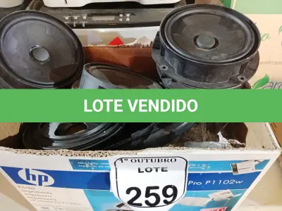 LOTE 259 - 01 LOTE COM DIVERSOS AUTO FALANTES AUTOMOTIVOS. (NO ESTADO) ATENÇÃO! FAZER A VISITAÇÃO ANTES DE ARREMATAR, NÃO SABEMOS SE FUNCIONA. LEILÃO NÃO TEM GARANTIA E NEM DEVOLUÇÃO, SUJEITO A POSSÍVEIS AVARIAS VISÍVEIS/OCULTAS E/OU AUSÊNCIA DE COMPONENTES.