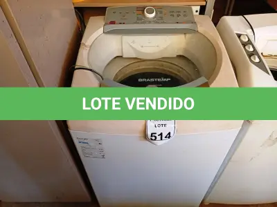 LOTE 514 - 01 MÁQUINA DE LAVAR ROUPAS BRASTEMP. (NO ESTADO) ATENÇÃO! FAZER A VISITAÇÃO ANTES DE ARREMATAR, NÃO SABEMOS SE FUNCIONA. LEILÃO NÃO TEM GARANTIA E NEM DEVOLUÇÃO, SUJEITO A POSSÍVEIS AVARIAS VISÍVEIS/OCULTAS E/OU AUSÊNCIA DE COMPONENTES.