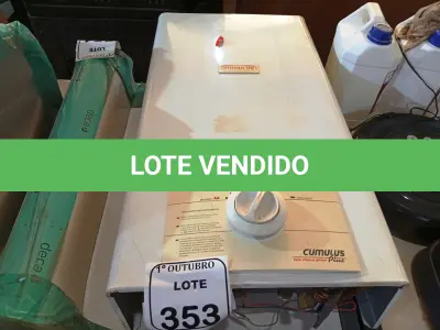 LOTE 353 - 01 AQUECEDOR A GÁS. (NO ESTADO) ATENÇÃO! FAZER A VISITAÇÃO ANTES DE ARREMATAR, NÃO SABEMOS SE FUNCIONA. LEILÃO NÃO TEM GARANTIA E NEM DEVOLUÇÃO, SUJEITO A POSSÍVEIS AVARIAS VISÍVEIS/OCULTAS E/OU AUSÊNCIA DE COMPONENTES.