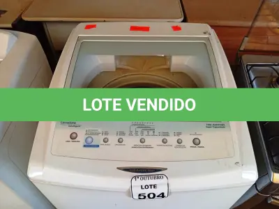 LOTE 504 - 01 MÁQUINA DE LAVAR ROUPAS BRASTEMP. (NO ESTADO) ATENÇÃO! FAZER A VISITAÇÃO ANTES DE ARREMATAR, NÃO SABEMOS SE FUNCIONA. LEILÃO NÃO TEM GARANTIA E NEM DEVOLUÇÃO, SUJEITO A POSSÍVEIS AVARIAS VISÍVEIS/OCULTAS E/OU AUSÊNCIA DE COMPONENTES.