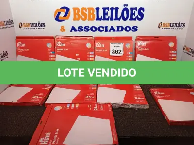 LOTE 362 - 09 LUMINÁRIAS DE LED PAINEL SLIM KIAN 18W 100-240V.  (NO ESTADO) ATENÇÃO! FAZER A VISITAÇÃO ANTES DE ARREMATAR, NÃO SABEMOS SE FUNCIONA. LEILÃO NÃO TEM GARANTIA E NEM DEVOLUÇÃO, SUJEITO A POSSÍVEIS AVARIAS VISÍVEIS/OCULTAS E/OU AUSÊNCIA DE COMPONENTES.