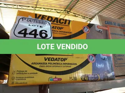 LOTE 446 - 02 CAIXAS DE VEDATOP ARGAMASSA POLIMÉRICA IMPERMEÁVEL 12KG. (NO ESTADO) ATENÇÃO! FAZER A VISITAÇÃO ANTES DE ARREMATAR, NÃO SABEMOS SE FUNCIONA. LEILÃO NÃO TEM GARANTIA E NEM DEVOLUÇÃO, SUJEITO A POSSÍVEIS AVARIAS VISÍVEIS/OCULTAS E/OU AUSÊNCIA DE COMPONENTES.