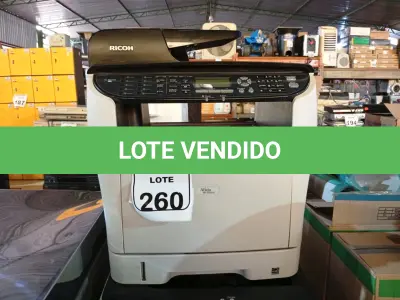 LOTE 260 - 02 IMPRESSORAS RICOH SENDO 01 MULTIFUNCIONAL. (NO ESTADO) ATENÇÃO! FAZER A VISITAÇÃO ANTES DE ARREMATAR, NÃO SABEMOS SE FUNCIONA. LEILÃO NÃO TEM GARANTIA E NEM DEVOLUÇÃO, SUJEITO A POSSÍVEIS AVARIAS VISÍVEIS/OCULTAS E/OU AUSÊNCIA DE COMPONENTES.