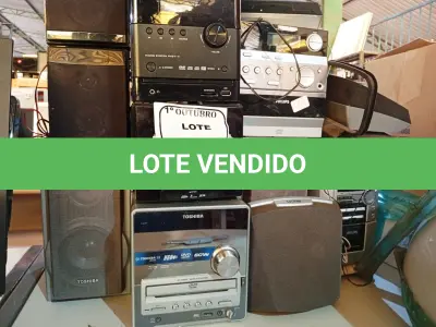 LOTE 238 - 01 LOTE C/ DIVERSOS MICROSYSTEMS E CAIXAS DE SOM. (NO ESTADO) ATENÇÃO! FAZER A VISITAÇÃO ANTES DE ARREMATAR, NÃO SABEMOS SE FUNCIONA. LEILÃO NÃO TEM GARANTIA E NEM DEVOLUÇÃO, SUJEITO A POSSÍVEIS AVARIAS VISÍVEIS/OCULTAS E/OU AUSÊNCIA DE COMPONENTES.
