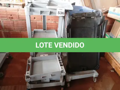 LOTE 536 - 03 CARRINHOS P/ LIMPEZA INCOMPLETOS. (NO ESTADO) ATENÇÃO! FAZER A VISITAÇÃO ANTES DE ARREMATAR, NÃO SABEMOS SE FUNCIONA. LEILÃO NÃO TEM GARANTIA E NEM DEVOLUÇÃO, SUJEITO A POSSÍVEIS AVARIAS VISÍVEIS/OCULTAS E/OU AUSÊNCIA DE COMPONENTES.