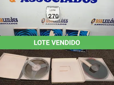 LOTE 270 - 05 FITAS DE ROLO P/ GRAVADOR. (NO ESTADO) ATENÇÃO! FAZER A VISITAÇÃO ANTES DE ARREMATAR, NÃO SABEMOS SE FUNCIONA. LEILÃO NÃO TEM GARANTIA E NEM DEVOLUÇÃO, SUJEITO A POSSÍVEIS AVARIAS VISÍVEIS/OCULTAS E/OU AUSÊNCIA DE COMPONENTES.