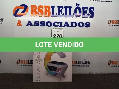 LOTE 276 - 01 LED WIRELLES CHARGING SPEAKER. LUMINÁRIA DE MESA RGB CAIXA DE SOM CARREGADOR POR INDUÇÃO DESPERTADOR RÁDIO RELÓGIO.  (NO ESTADO) ATENÇÃO! FAZER A VISITAÇÃO ANTES DE ARREMATAR, NÃO SABEMOS SE FUNCIONA. LEILÃO NÃO TEM GARANTIA E NEM DEVOLUÇÃO, SUJEITO A POSSÍVEIS AVARIAS VISÍVEIS/OCULTAS E/OU AUSÊNCIA DE COMPONENTES.