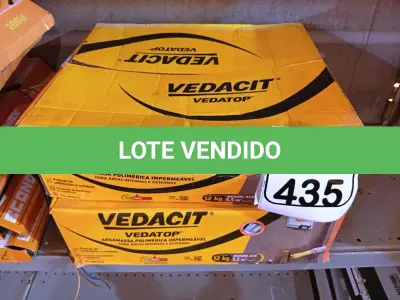 LOTE 435 - 02 CAIXAS DE VEDACIT ARGAMASSA POLIMÉRICA IMPERMEÁVEL 12KG CADA. (NO ESTADO) ATENÇÃO! FAZER A VISITAÇÃO ANTES DE ARREMATAR, NÃO SABEMOS SE FUNCIONA. LEILÃO NÃO TEM GARANTIA E NEM DEVOLUÇÃO, SUJEITO A POSSÍVEIS AVARIAS VISÍVEIS/OCULTAS E/OU AUSÊNCIA DE COMPONENTES.